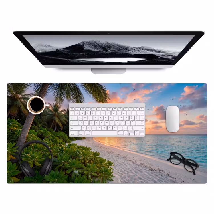 Bureau onderlegger - Strand - Zonsondergang - Palmbomen - Tropisch - Natuur — 4
