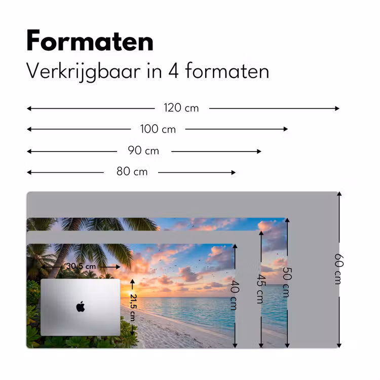 Bureau onderlegger - Strand - Zonsondergang - Palmbomen - Tropisch - Natuur — 8