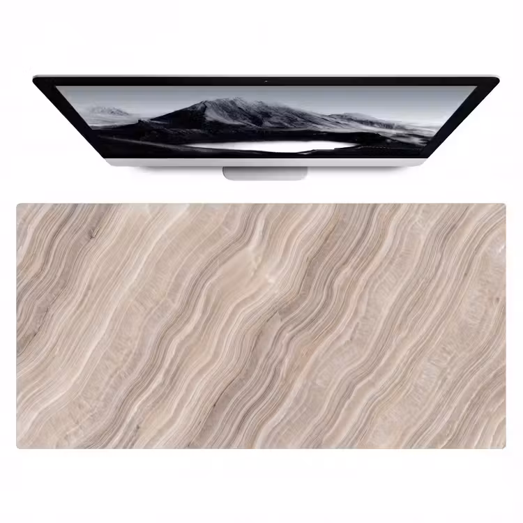 Bureau onderlegger - Textuur - Golvend - Abstract - Modern - Beige — 1