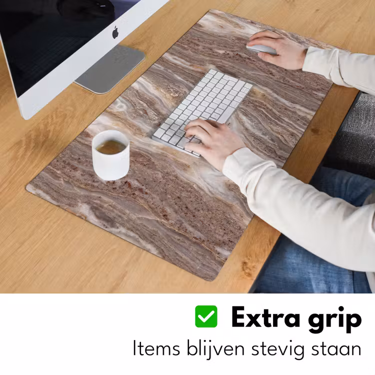 Bureau onderlegger - Textuur - Steen - Abstract - Beige — 6