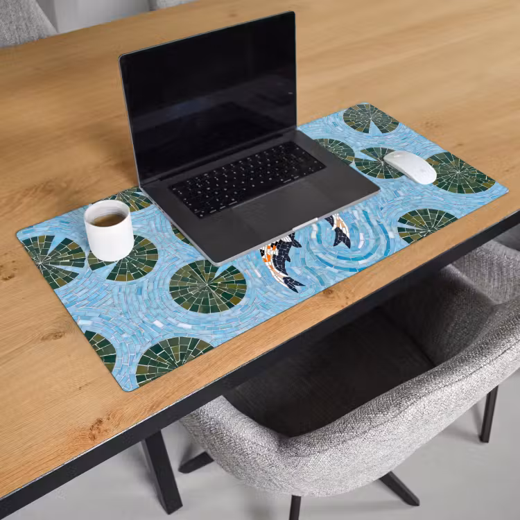 Bureau onderlegger - Vis - Water - Natuur - Mozaïek - Blauw — 3