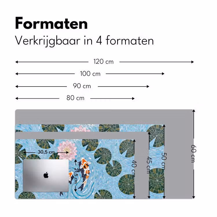 Bureau onderlegger - Vis - Water - Natuur - Mozaïek - Blauw — 8