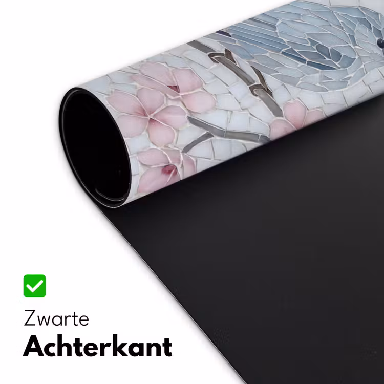 Bureau onderlegger - Vogel - Bloemen - Natuur - Mozaïek - Roze — 5