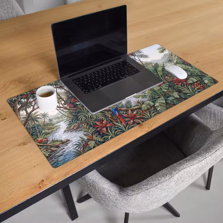 Bureau onderlegger - Vogel - Jungle - Natuur - Mozaïek - Groen — 3