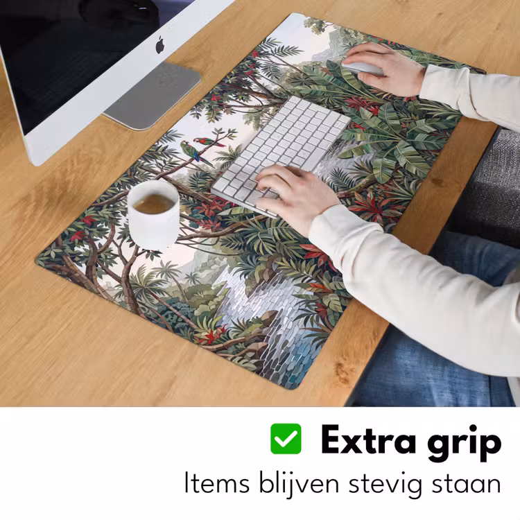 Bureau onderlegger - Vogel - Jungle - Natuur - Mozaïek - Groen — 6