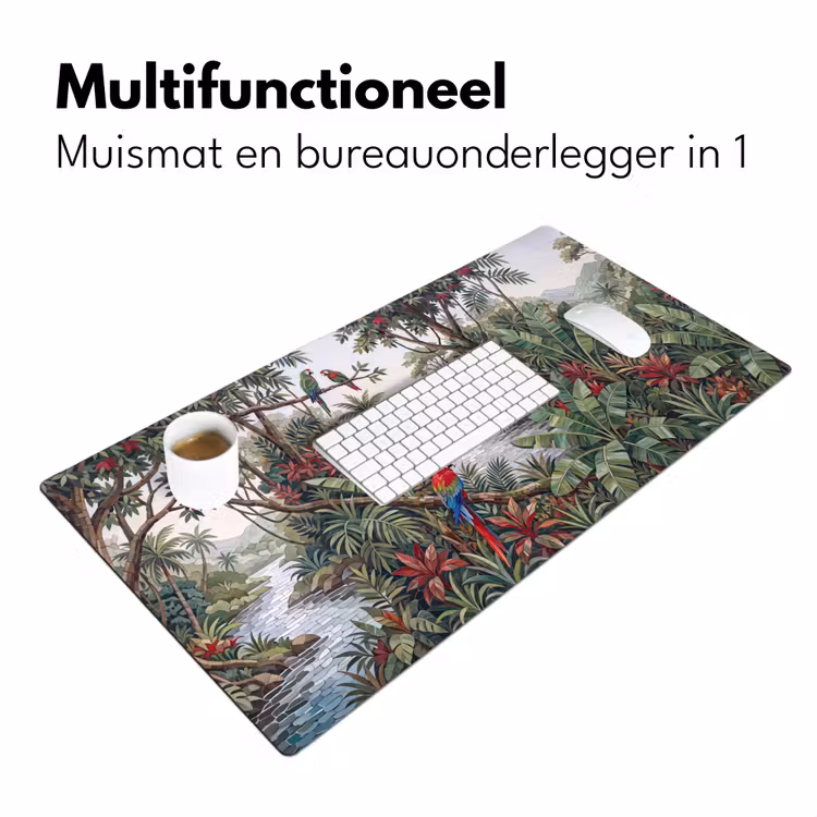 Bureau onderlegger - Vogel - Jungle - Natuur - Mozaïek - Groen — 7