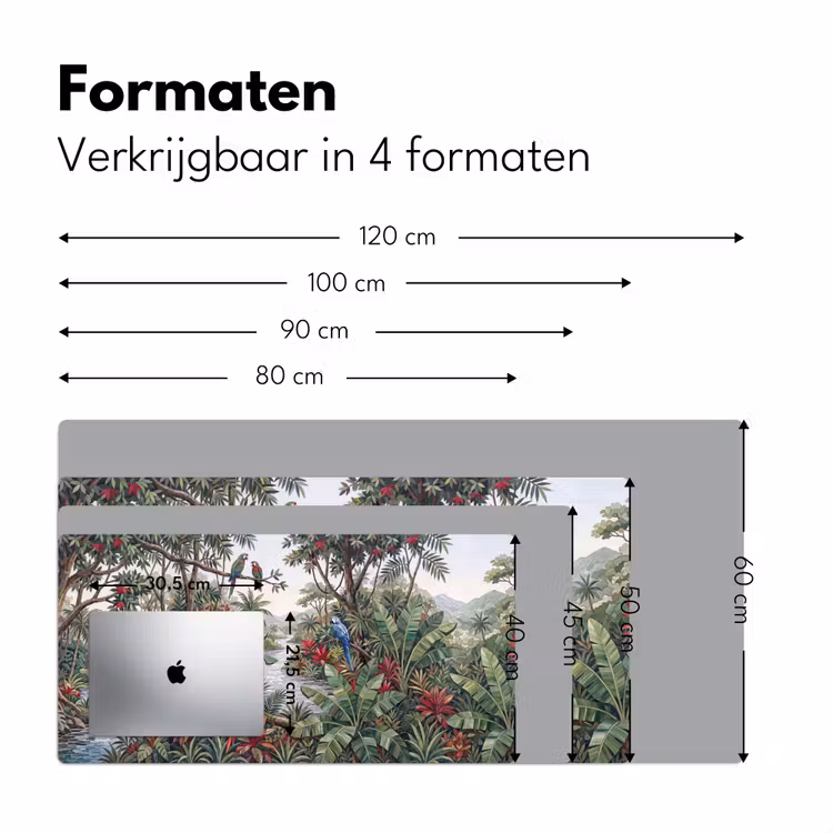 Bureau onderlegger - Vogel - Jungle - Natuur - Mozaïek - Groen — 8