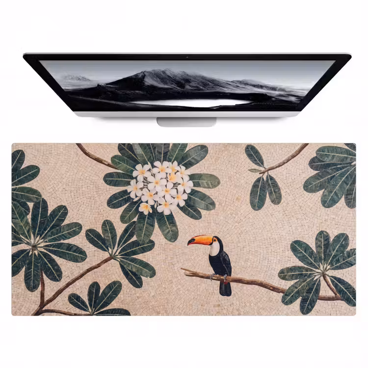 Bureau onderlegger - Vogel - Mozaïek - Tropisch - Natuur - Kleurrijk — 1