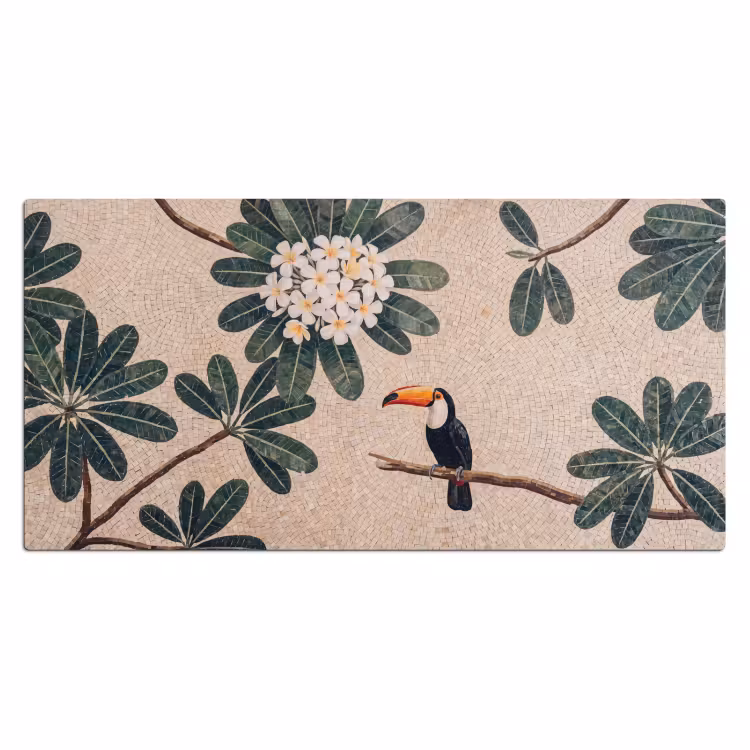 Bureau onderlegger - Vogel - Mozaïek - Tropisch - Natuur - Kleurrijk — 2
