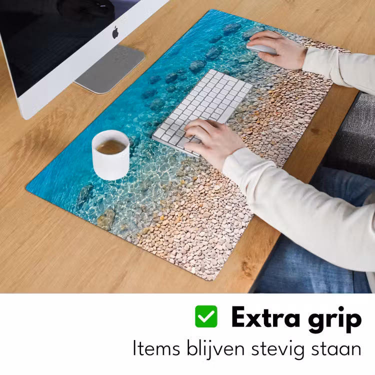 Bureau onderlegger - Water - Kiezels - Natuur - Levendig - Turkoois — 6