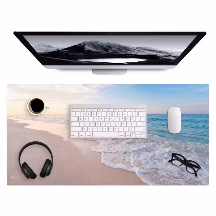 Bureau onderlegger - Zee - Golven - Strand - Natuur - Wit — 4