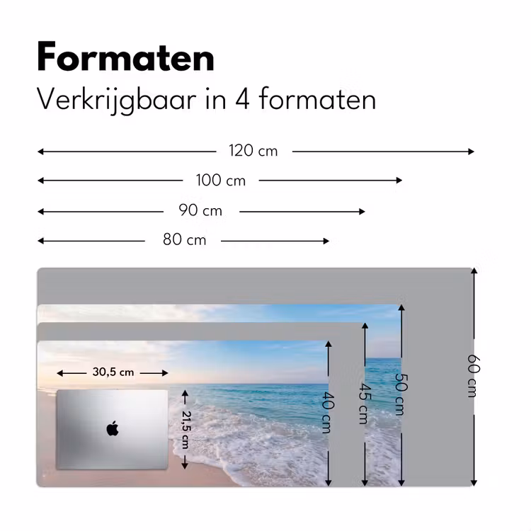 Bureau onderlegger - Zee - Golven - Strand - Natuur - Wit — 8