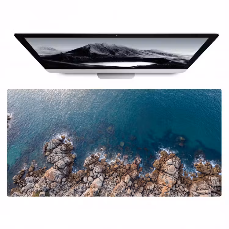 Bureau onderlegger - Zee - Kustlijn - Natuur - Abstract - Blauw — 1