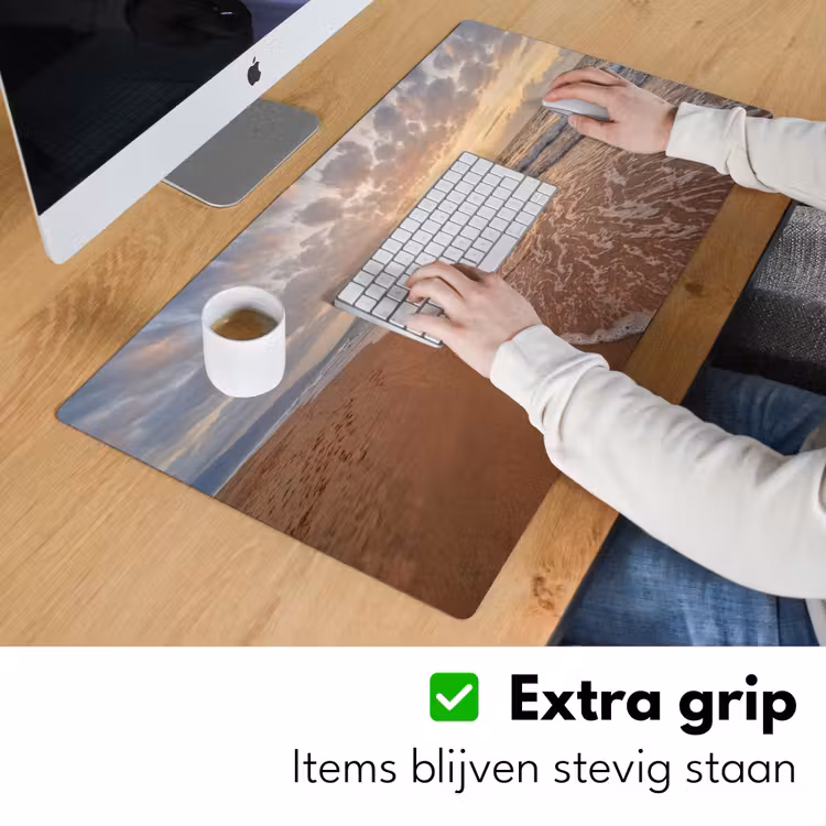 Bureau onderlegger - Zee - Kustlijn - Wolken - Landschap - Oranje — 6