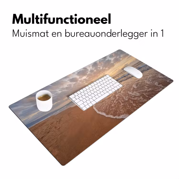 Bureau onderlegger - Zee - Kustlijn - Wolken - Landschap - Oranje — 7