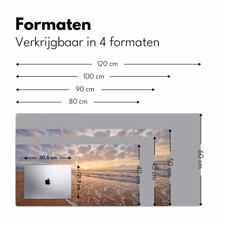 Bureau onderlegger - Zee - Kustlijn - Wolken - Landschap - Oranje — 8