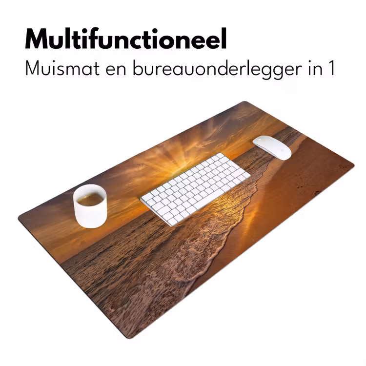Bureau onderlegger - Zee - Zonsondergang - Golven - Kust - Oranje — 7