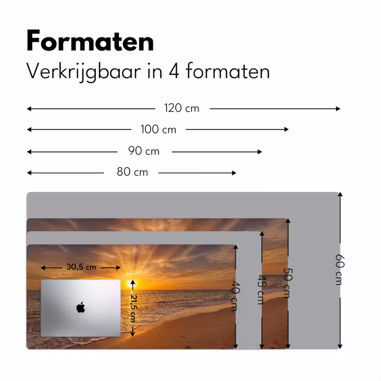 Bureau onderlegger - Zee - Zonsondergang - Golven - Kust - Oranje — 8