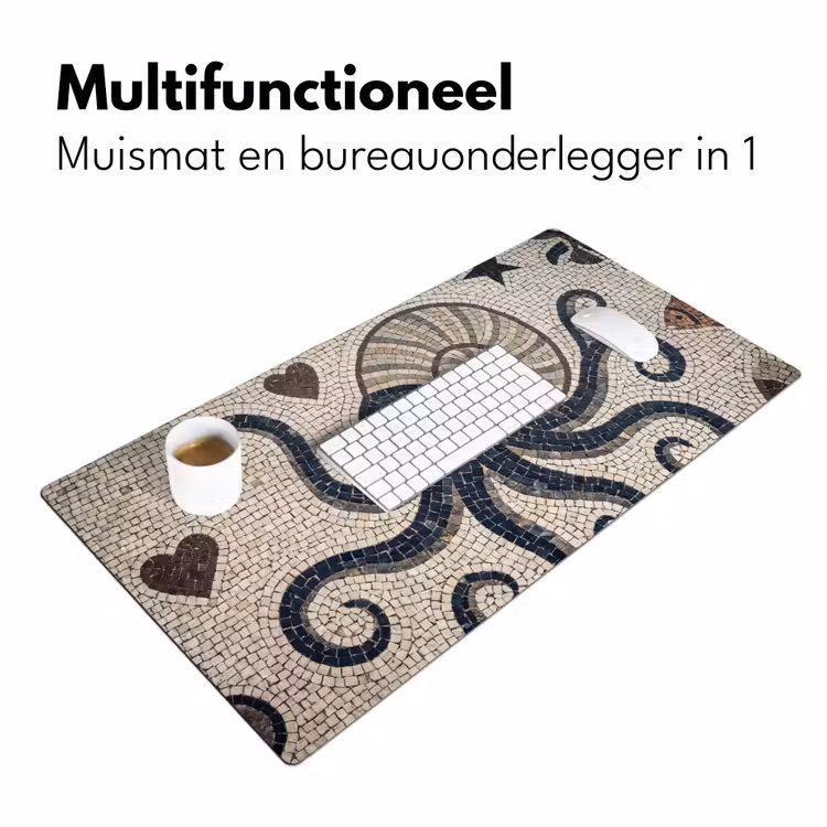 Bureau onderlegger - Zeeleven - Mozaïek - Kunst - Vintage - Beige — 7