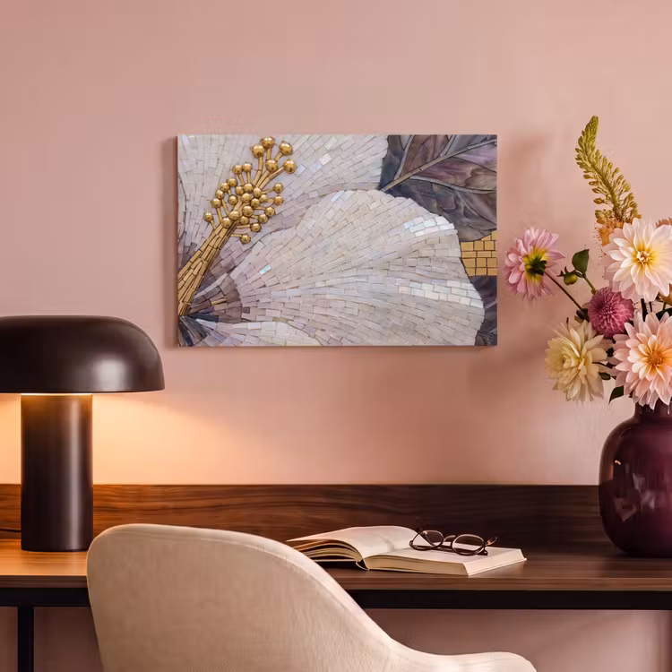 Canvas schilderij - Bloemen - Mozaïek - Kunst - Modern - Goud — 3