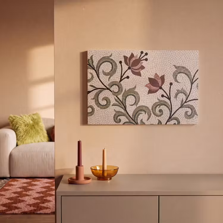 Canvas schilderij - Bloemen - Mozaïek - Patroon - Abstract - Groen — 1