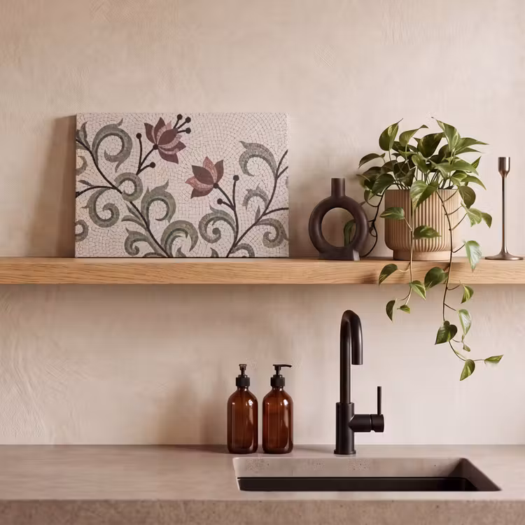 Canvas schilderij - Bloemen - Mozaïek - Patroon - Abstract - Groen — 2