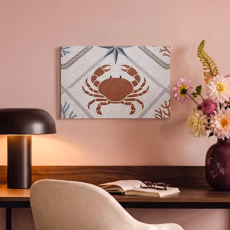 Canvas schilderij - Dier - Mozaïek - Zee - Klassiek - Bruin — 3