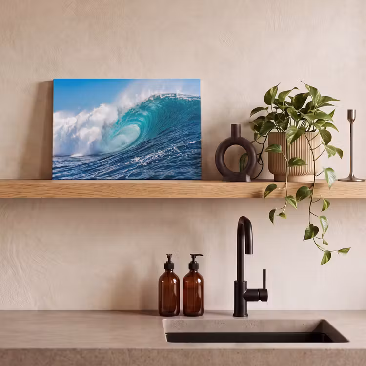 Canvas schilderij - Golf - Oceaan - Water - Dynamisch - Blauw — 2