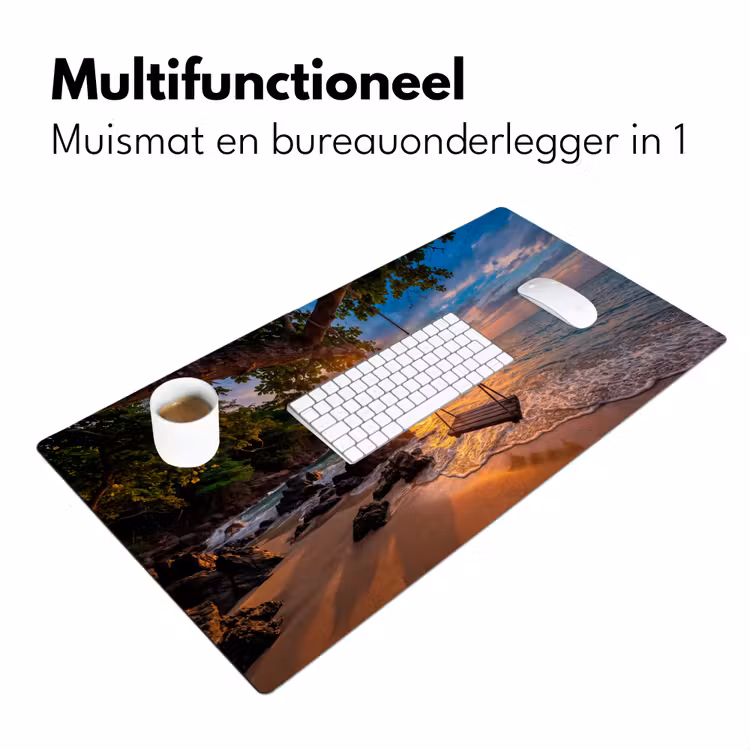 Bureau onderlegger - Schommel - Strand - Zonsondergang - Natuur - Oranje — 7