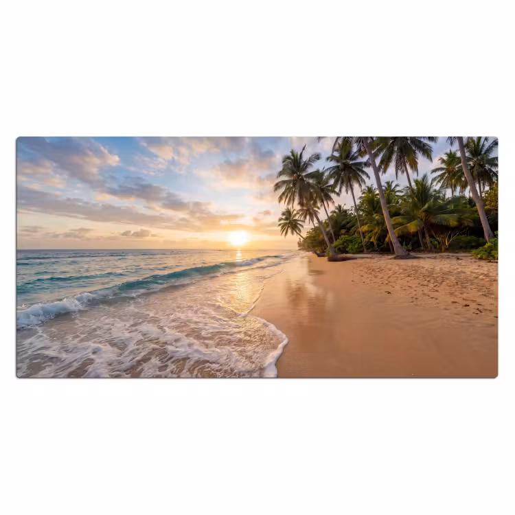 Bureau onderlegger - Strand - Zonsondergang - Tropisch - Natuur - Goud — 2