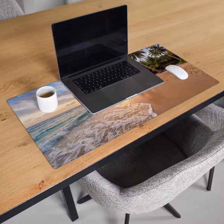 Bureau onderlegger - Strand - Zonsondergang - Tropisch - Natuur - Goud — 3