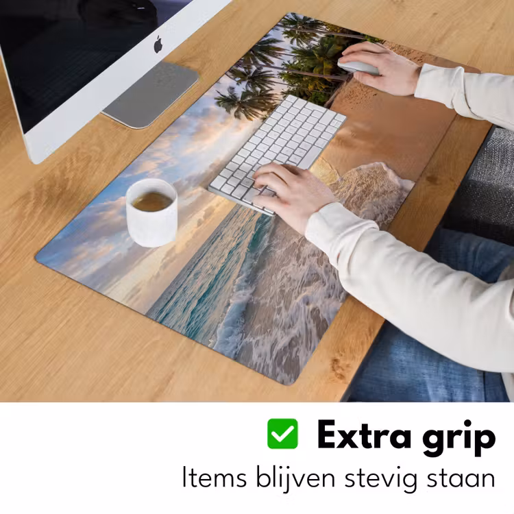 Bureau onderlegger - Strand - Zonsondergang - Tropisch - Natuur - Goud — 6