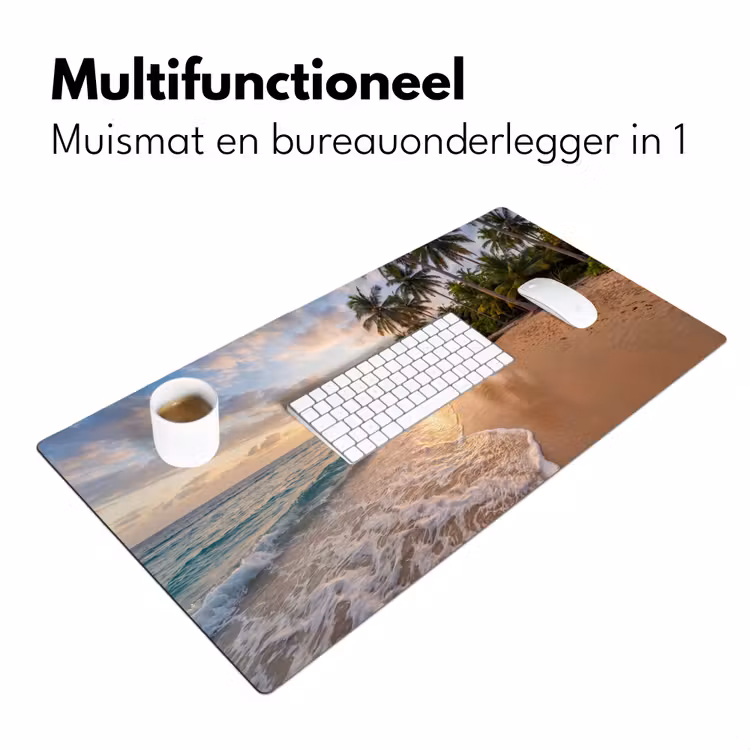 Bureau onderlegger - Strand - Zonsondergang - Tropisch - Natuur - Goud — 7