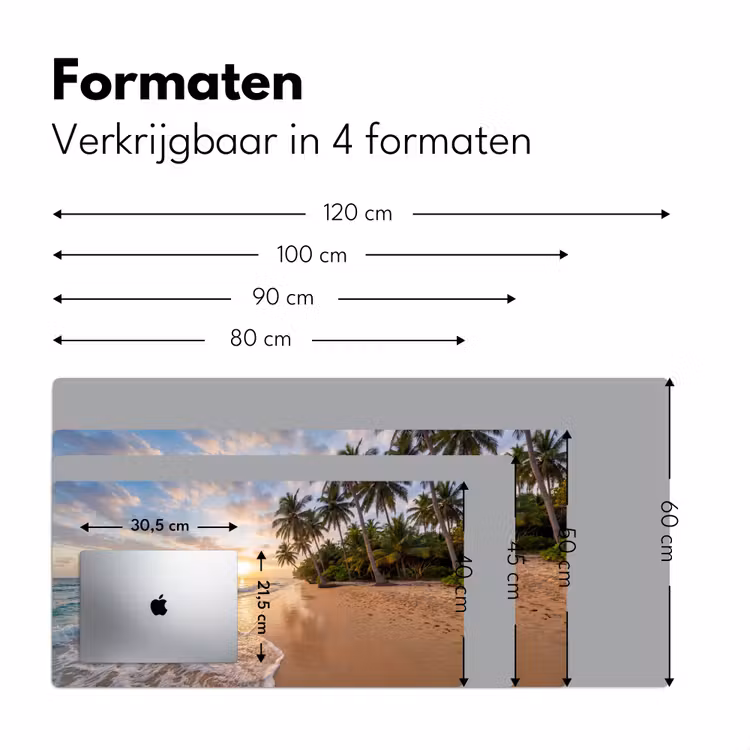 Bureau onderlegger - Strand - Zonsondergang - Tropisch - Natuur - Goud — 8