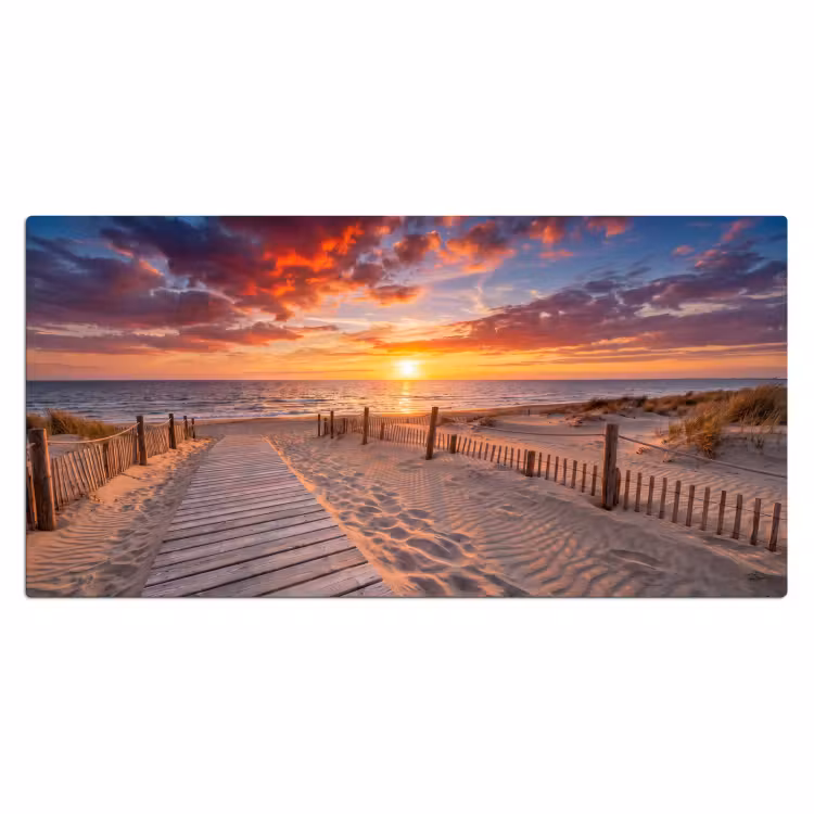 Bureau onderlegger - Strand - Zonsondergang - Zee - Natuur - Oranje — 2