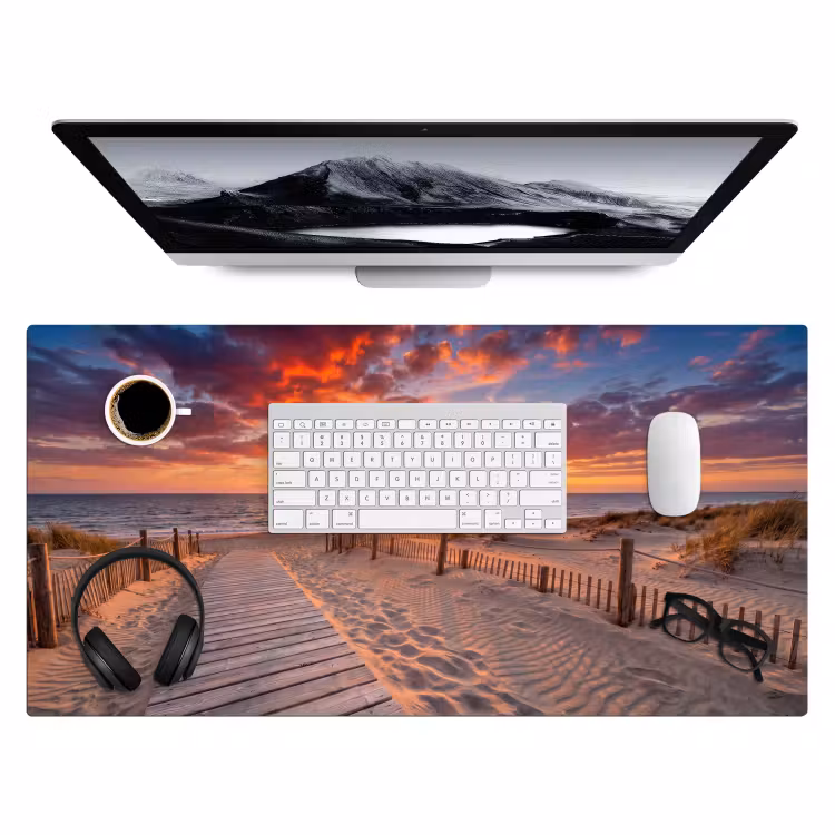 Bureau onderlegger - Strand - Zonsondergang - Zee - Natuur - Oranje — 4