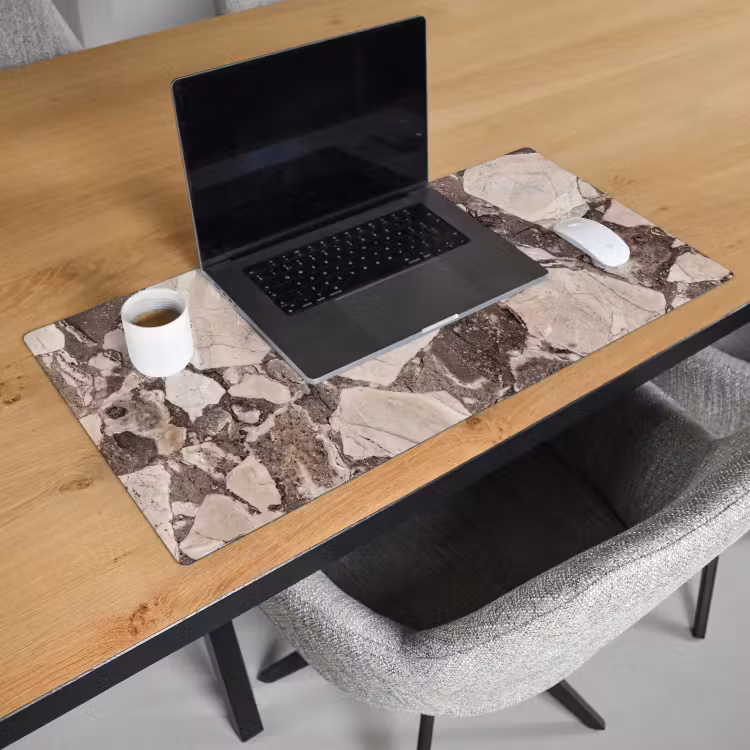 Bureau onderlegger - Textuur - Marmer - Abstract - Beige - Bruin — 3