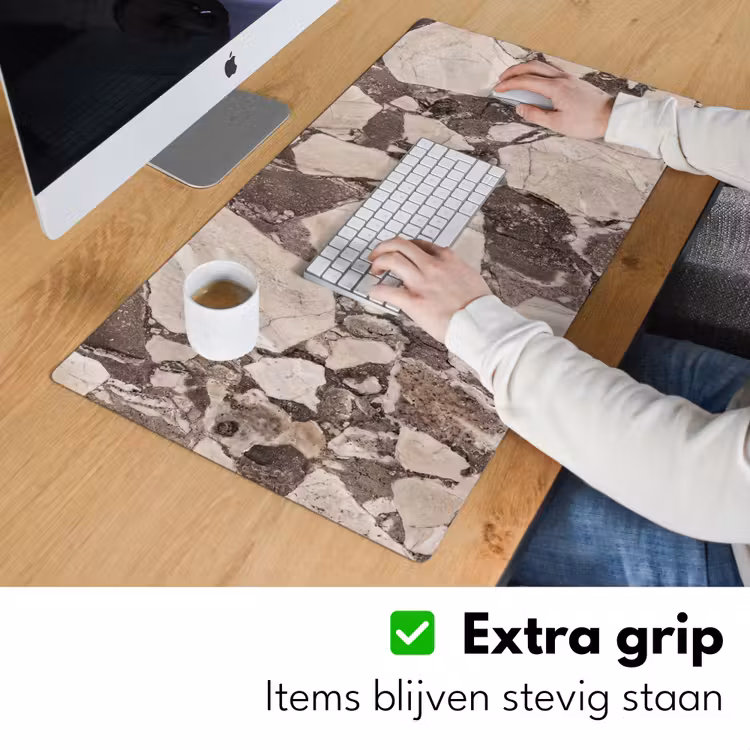 Bureau onderlegger - Textuur - Marmer - Abstract - Beige - Bruin — 6