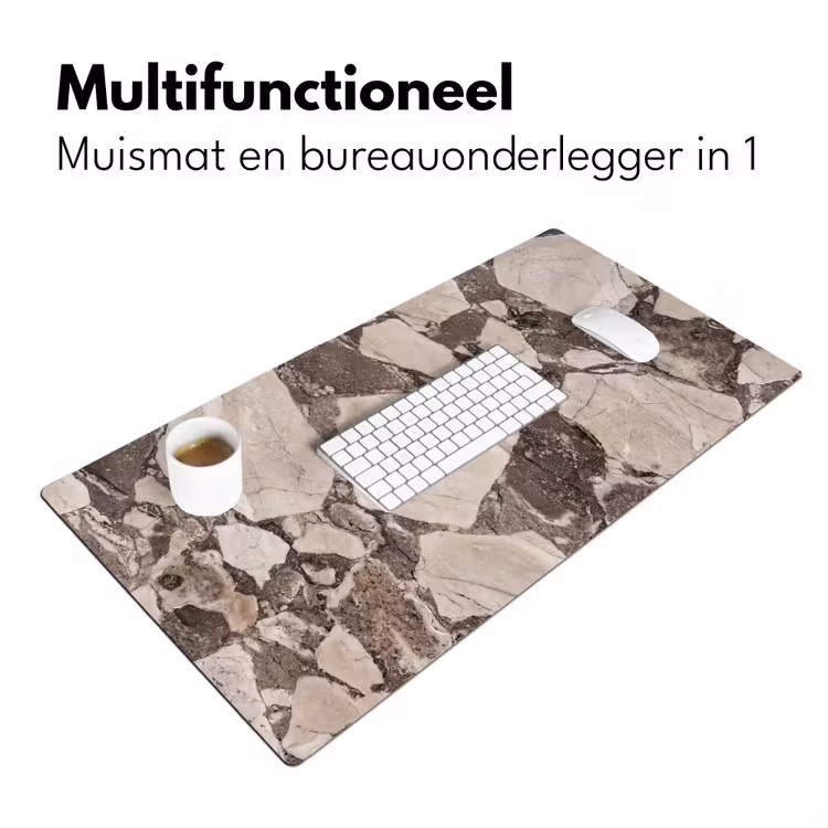 Bureau onderlegger - Textuur - Marmer - Abstract - Beige - Bruin — 7