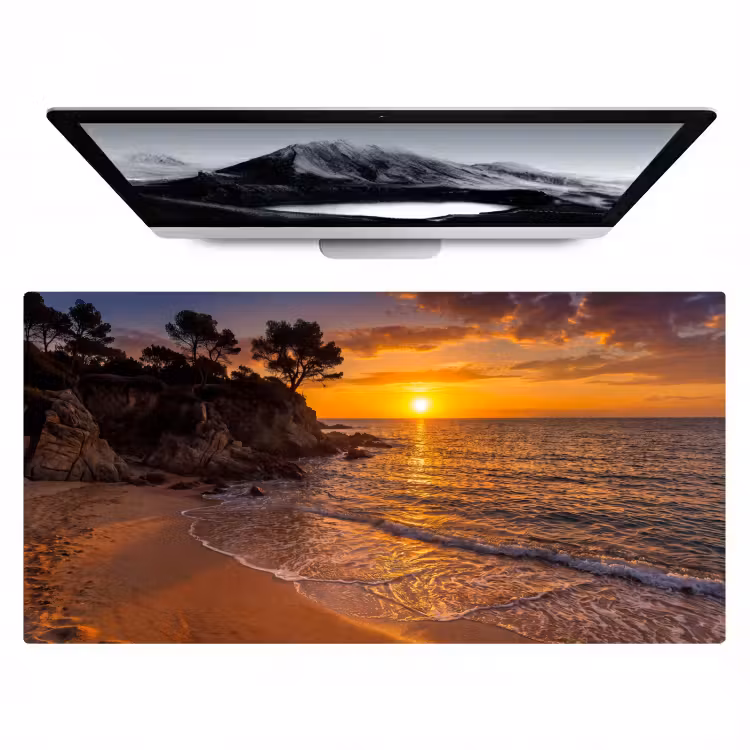 Bureau onderlegger - Zee - Kust - Zonsondergang - Natuur - Oranje — 1