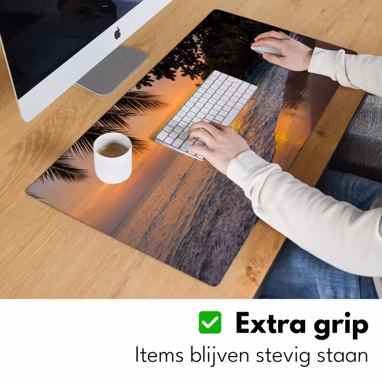Bureau onderlegger - Zee - Zonsondergang - Boot - Natuur - Oranje — 6