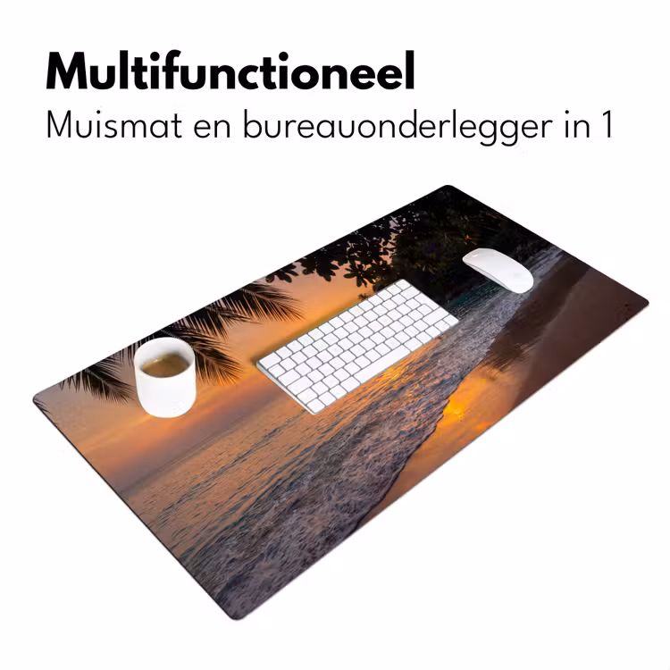 Bureau onderlegger - Zee - Zonsondergang - Boot - Natuur - Oranje — 7