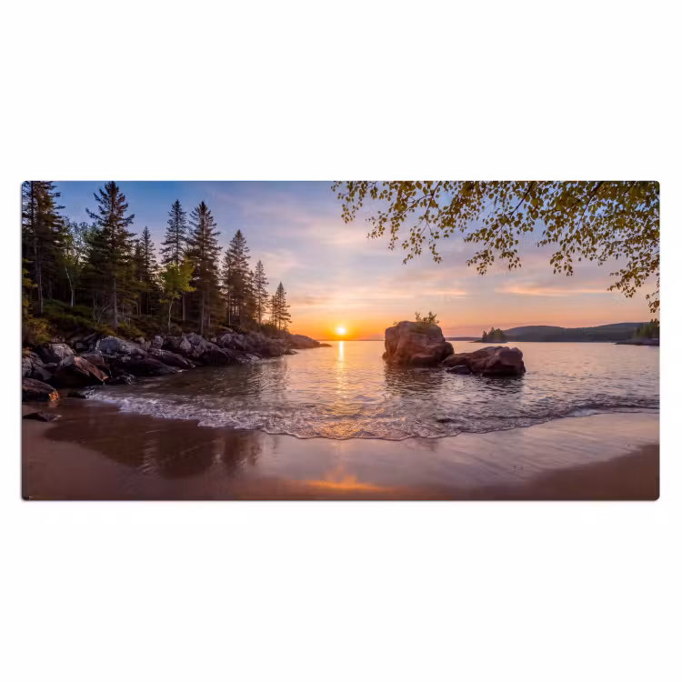 Bureau onderlegger - Zonsondergang - Kust - Water - Natuur - Oranje — 2