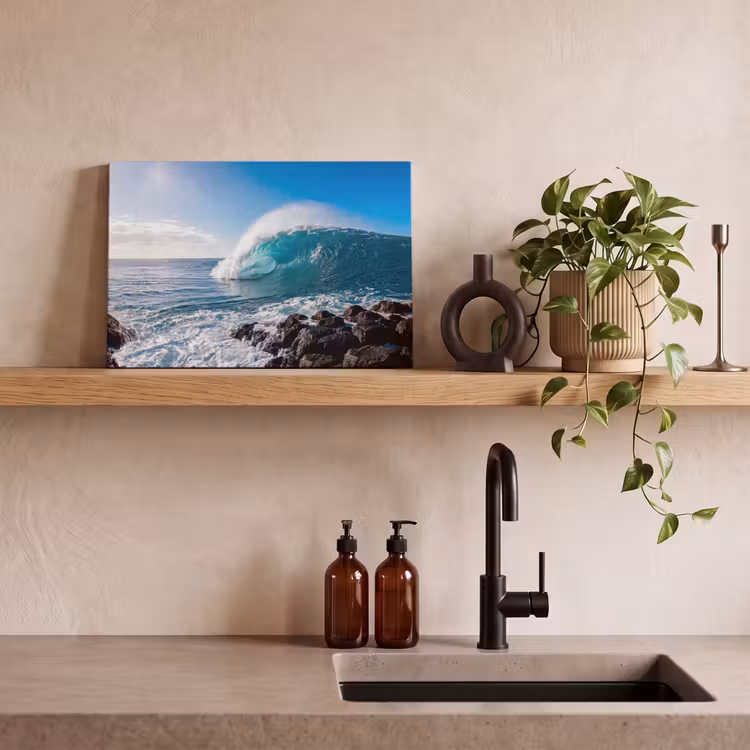 Canvas schilderij - Golf - Oceaan - Brekend - Water - Blauw — 2