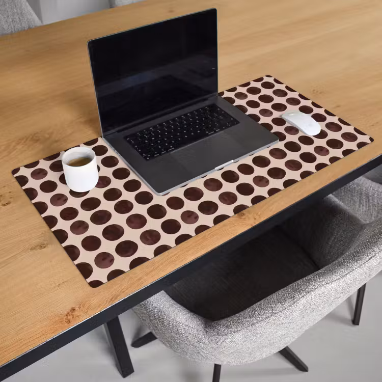 Bureau onderlegger - Stippen - Patroon - Bruin — 3