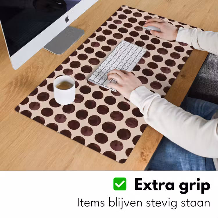 Bureau onderlegger - Stippen - Patroon - Bruin — 6