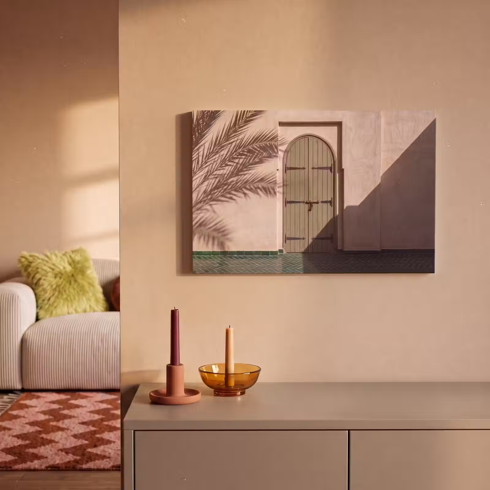 Canvas schilderij - Deur - Hout - Architectuur - Groen - Rustiek — 1