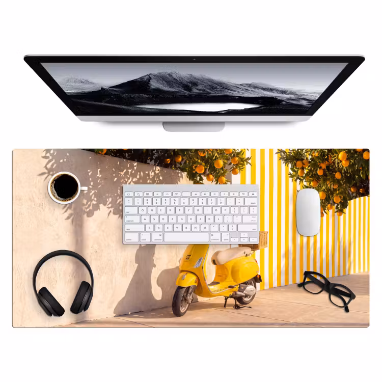 Bureau onderlegger - Scooter - Natuur - Zomer - Geel - Mediterraan — 4