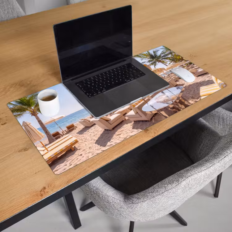 Bureau onderlegger - Strand - Ligbedden - Vakantie - Modern - Geel — 3