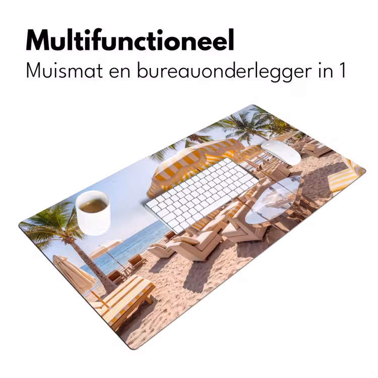 Bureau onderlegger - Strand - Ligbedden - Vakantie - Modern - Geel — 7